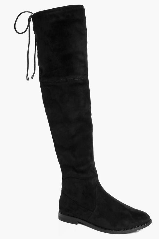 Erin Tie Back Flat Over The Knee Boot